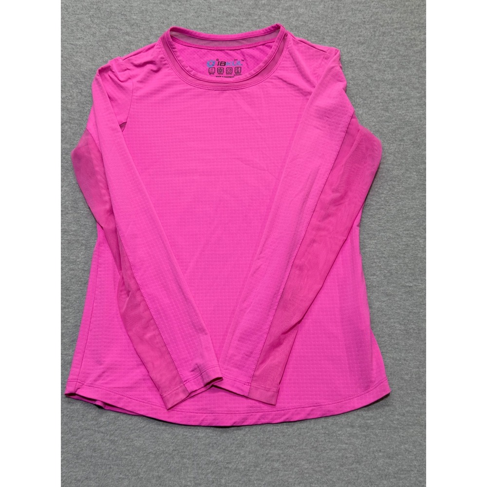 IBKUL Womens Small Hot Pink UPF 50+ Long Sleeve Sun Shirt Mesh Panels Active Top